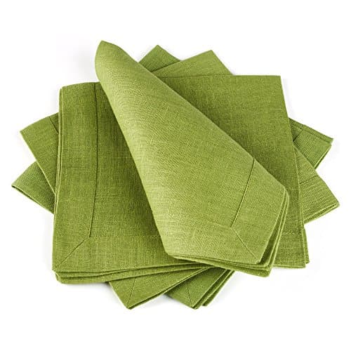 Linen Cloth Table Napkins — Soft and Durable — Set of 4, 16" x 16" — Multiple Colors — Premium Quality — Eco-Friendly 100% Pure European Flax Linen Fabric