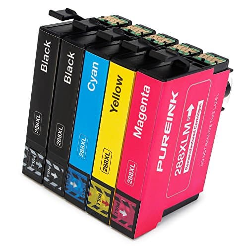 PUREINK 1 Set+1 Black Replacement for 288 288xl Ink Cartridges High Yield, Work with Expression Home XP-330 XP-430 XP-440 XP-340 XP-434 XP-446 Printer (2 Black 1 Cyan 1 Magenta 1 Yellow)