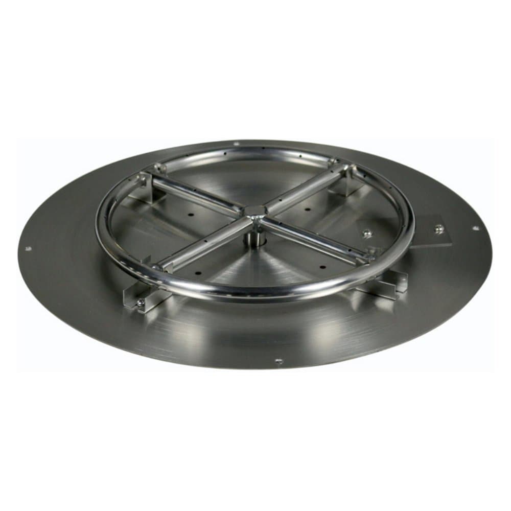 Pyromania Stainless Steel Round Flat Fire Pit Burner Ring and Pan Assembly, 18 Inch