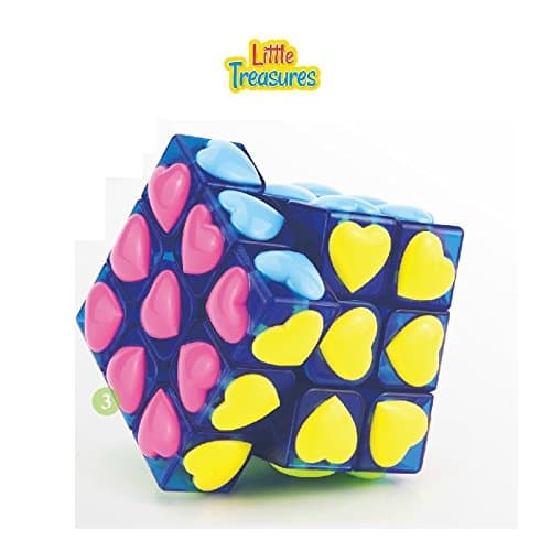 Little Treasures Stickerless Blue Love Cube Adjustable Corner Cutting Tension Cube 3X3X3 Puzzle