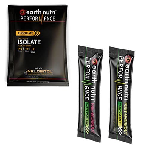 EarthNutri Performance Sample Pack: Includes 1 Whey Isolate Protein Sample, 1 Pre-Workout Sample, and 1 Post-Workout Sample (Chocolate Protein Sample)