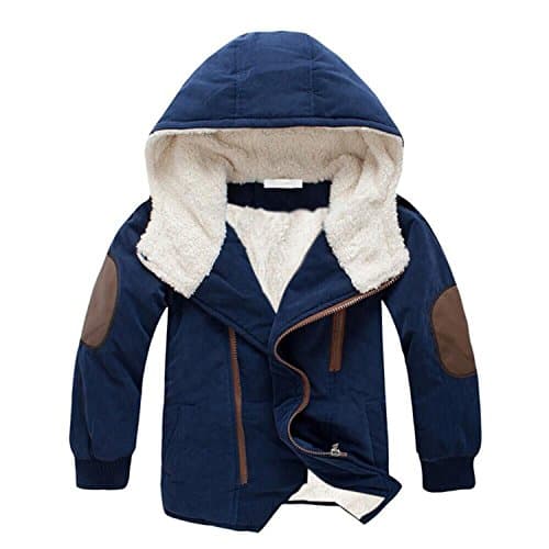 Anthony Moore Autumn Winter Jacket For Boys Jacket Kids Warm Hooded Wool Outerwear Coat 12 Year Red 7