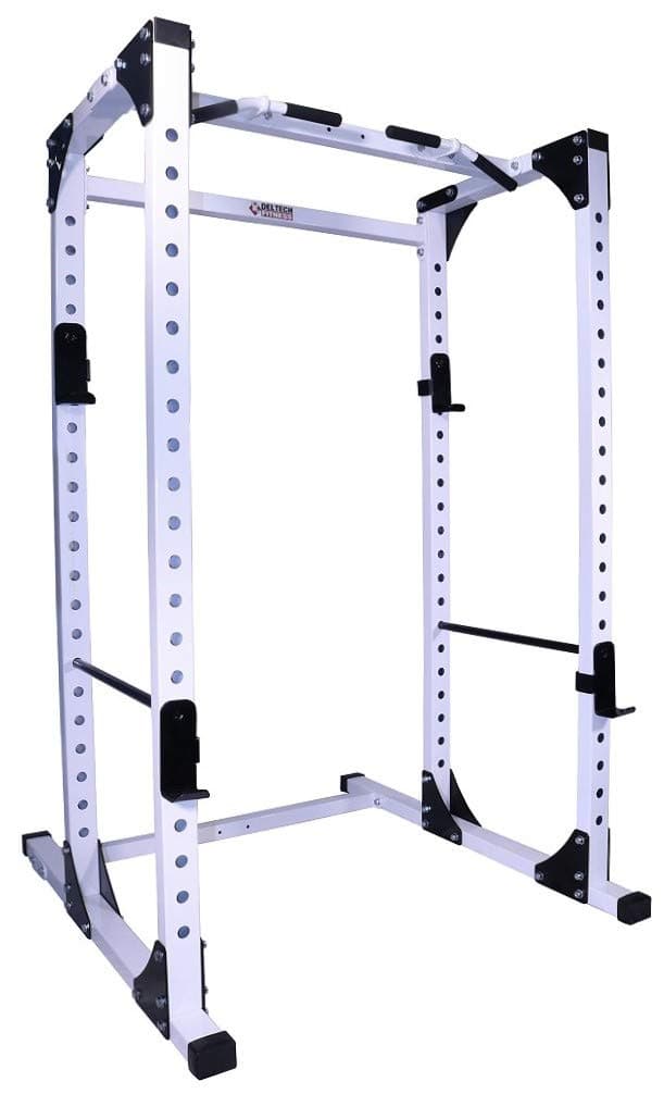 DF825- Heavy Duty Pro Squat Rack/Power Rack by Deltech Fitness- 1000 lb Capacity- For Home Gym