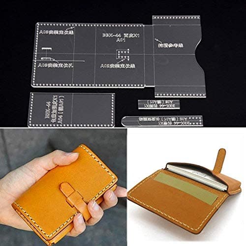4Pcs Acrylic Clear Card Bag Wallet Messager Bag Stencil Template Leather Craft