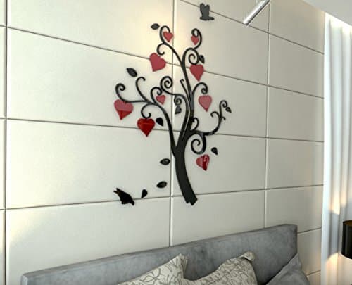 3d Plastic Love Tree Wall Murals for Living Room Bedroom Sofa Backdrop Tv Wall Background, Originality Stickers Gift, DIY Wall Decal Wall Decor Wall Decorations