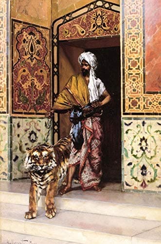 $50-$2000 Custom Made - Hand Painted Art Paintings by College Teachers - The Pashas Favourite Tiger Rudolf Ernst Oil Painting Wall Decor - Large Size 18
