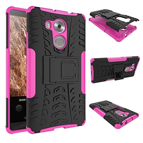 Huawei Mate 8 Shockproof Case, Heavy Duty Combo Hybrid Rugged Dual Layer Grip Cover with Kickstand For Huawei Mate8 (Pink)