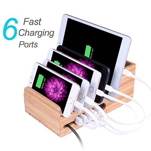 Lottogo Electronics Charging Station with 6-Port USB Charger for iPhone,iPad,Samsung,Bluetooth Speaker Headset and Power Bank
