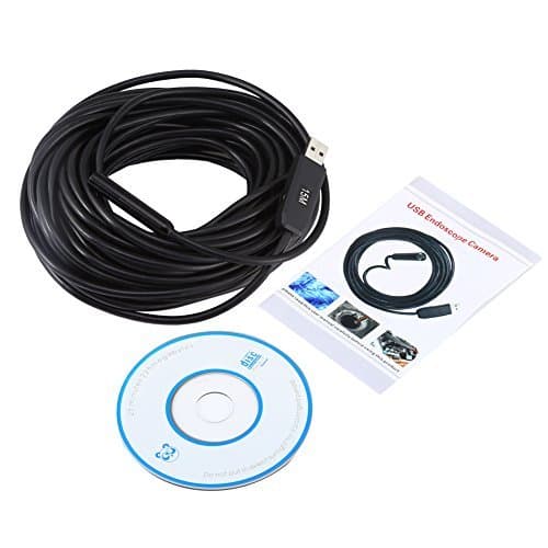 JINGLESZCN USB 10mm Dia 2/5/7/10/15/20/25m Length The Endoscope Waterproof 6-led Borescope Inspection Mini Pipe Camera Camera (7m)