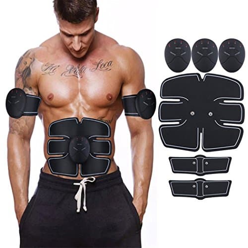 Abs Stimulator Abdominal Muscle Toner, Ultimate Abs Stimulator Ab Belt Abdominal Muscle Toning Belt Ab Stimulator for Men Women, for Abdomen/Arm/Leg/Waist 10 Free Gel Pads Plus