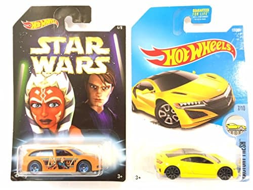 Hot Wheels "MASTER & APPRENTICE" AUDACIOUS (ANAKIN SKYWALKER & AHSOKA TANO) & BONUS: Hot Wheels 2017 Factory Fresh '17 Acura NSX 127/365, Yellow