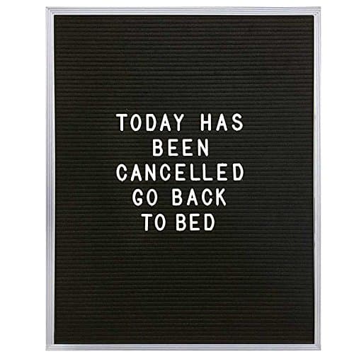 16" x 20" Changeable Black Letter Board Set w/ 290 PC Letters + Numbers: Black Felt w/Silver Aluminum Frame