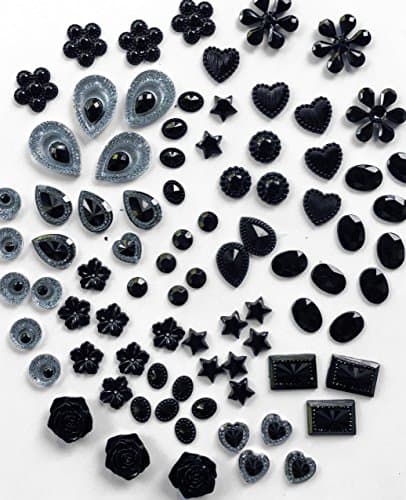 300 Pcs of Assorted Black Pearl Finish, Flat Back Tear Drop Beads Cabochons Assorted Sizes 4mm-18mm