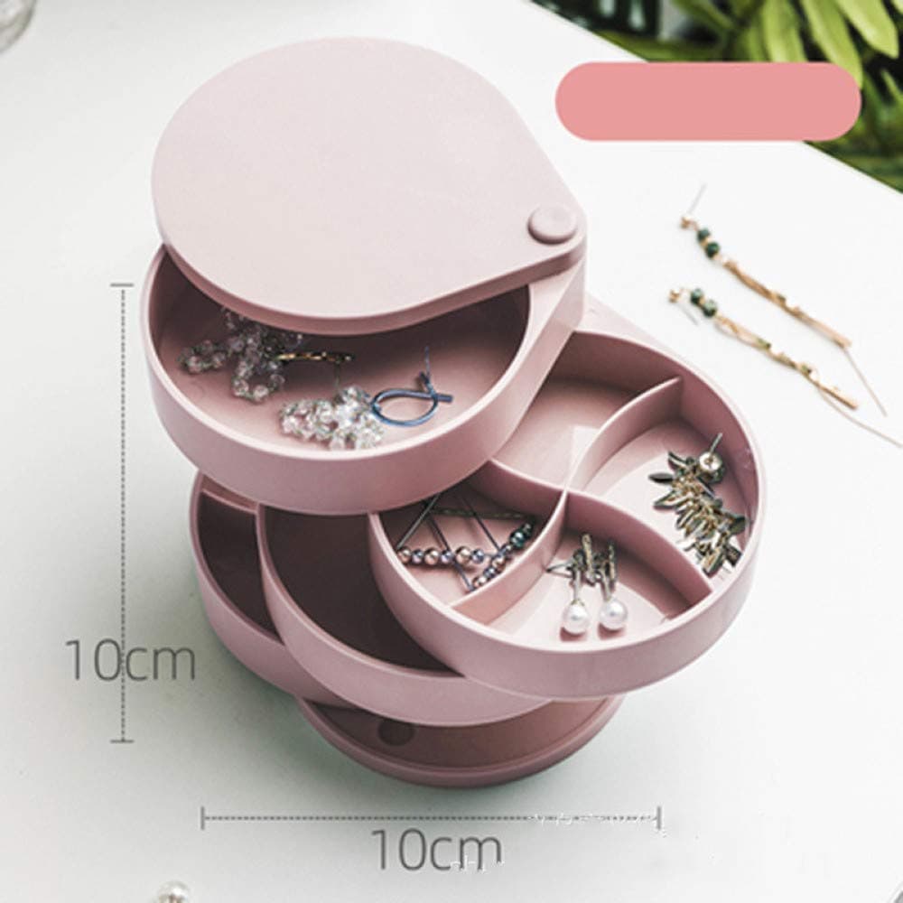 Aiju storage box creative rotating jewelry storage box plastic multilayer bracelet earrings jewelry display rack