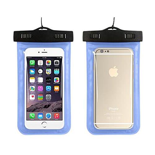 Waterproof Phone Case, Walway Universal Cell Phone Dry Bag/ Pouch for iPhone X/ 8 Plus/ 8/ 7 Plus/ 7/ 6 Plus/ 6S Plus/ 6/ 6S, Galaxy S8/ S7/ S6 edge, Note 5/ 4, LG G6/ G5, up to 6 Inches (Water Blue)