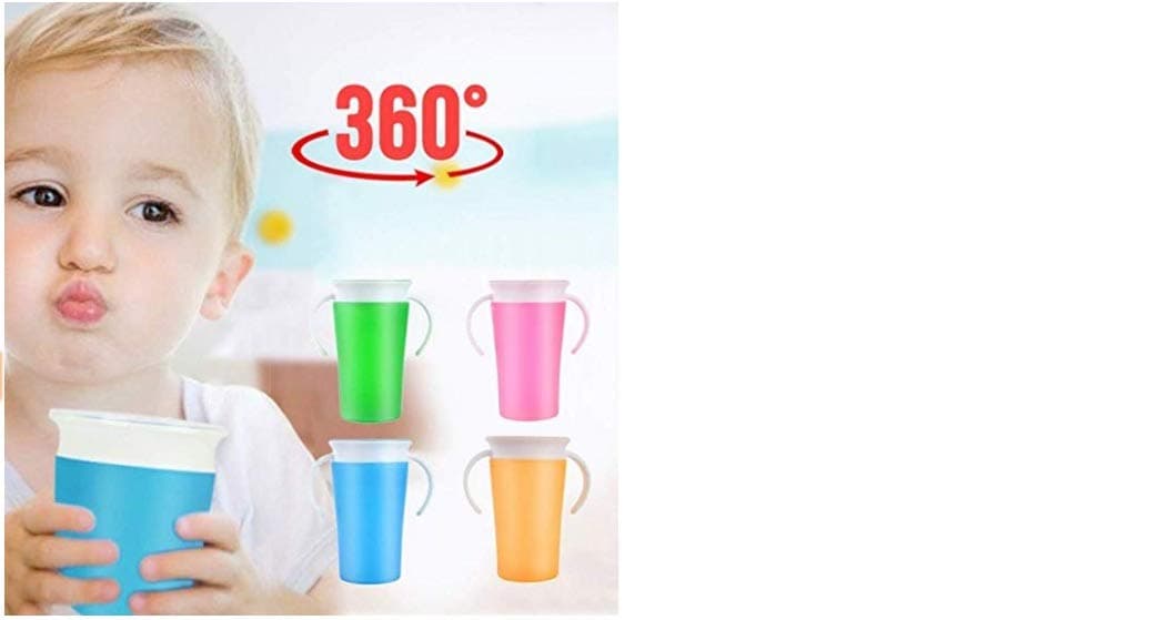 PrinceBeauty Miracle 360 Magic Leakproof Drinking Cup with Handles (Multicolour)