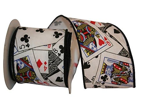 Wire Edged Playing Cards Ribbon 2 1/2" 10 Yards