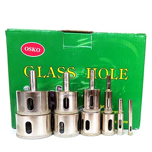 Osko LOT 10(1/4", 3/8", 1/2", 3/4", 1", 1 1/4", 1 3/8", 1 1/2", 1 3/4", 2") SET Diamond Hole Saw Drill Bit Set Diamond Dust Hole SAW Drill BIT for Porcelain Glass Marble