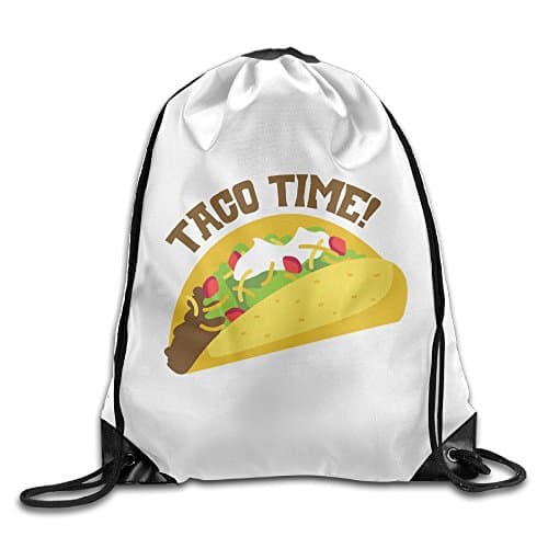 TACO TIME Tacos Love Drawstring Backpack Travel Sports Bag Drawstring Beam Port Backpack