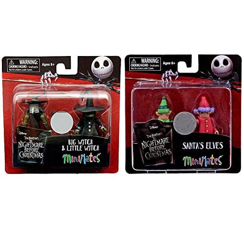 The Nightmare Before Christmas Exclusive Minimates Big Witch & Little Witch + Santa's Elves Minifigure 2-Pack