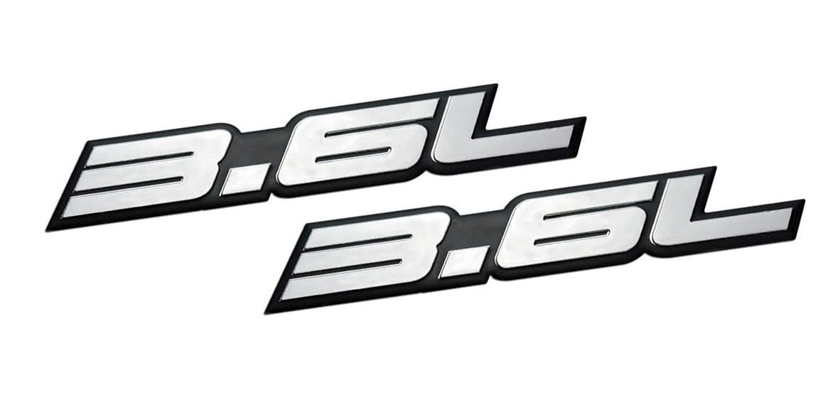 2 x (pair/set) 3.6L Liter Embossed SILVER on Black Highly Polished Silver Real Aluminum Auto Emblem Badge Nameplate for Chrysler 200 300 Town Country Dodge Avenger Challenger Charger Durango Grand Caravan Journey Ram Cargo Van Jeep Grand Cherokee Wrangler JK Sport Sahara Rubicon Unlimited Volkswagen Routan Passat CC Fiat Freemont Lancia Voyager Thema Malibu Volkswagen Routan Fiat Freemont Lancia Voyager Thema Malibu
