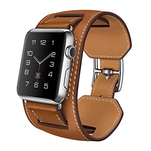 Apple Watch Band,Handmade Leather iWatch Band Replacement WristStrap Adjustable Wristband Accessorries Strap With Secure Buckle