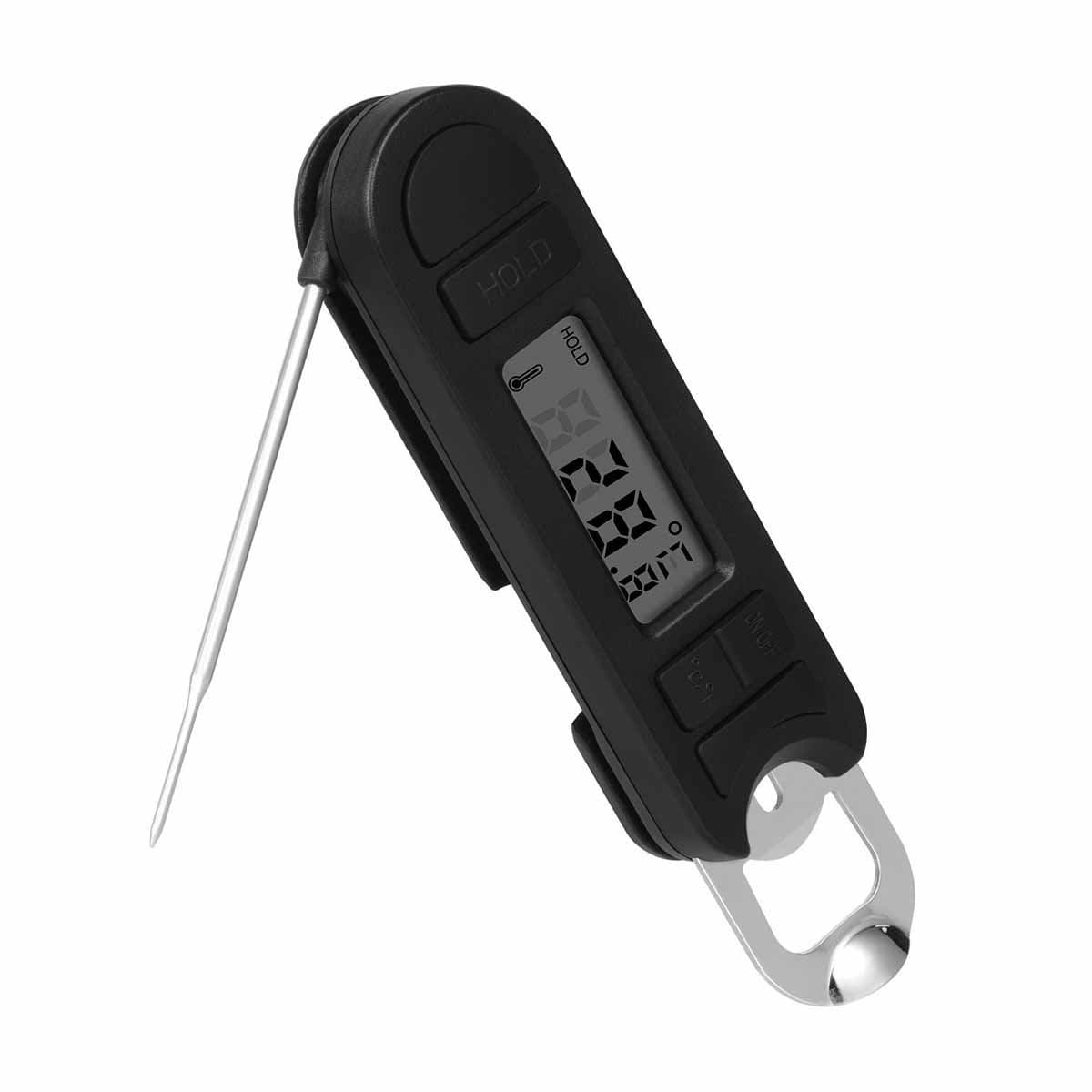 EAAGD Digital Cooking Thermometer, Instant Read Meat/Food Probe Thermometer with Bottle Opener, Foldable Probe, LCD Display, Auto-Off, Temperature HOLD, for Kitchen, BBQ, Grill, Steak, Barbecue, Poultry, Milk, Coffee, Baking, Cooking