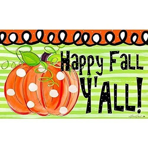 Our Iris HAPPY FALL PUMPKINS WELCOME Decorative Door Mat Indoor/Outdoor Doormat Decor Rug Non-woven Fabric Non Slip 23.6(L) x 15.7(W)