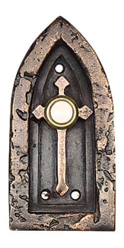 Hawk Hill Hardware BP54BI Cathedral Door Bell, Black Iron