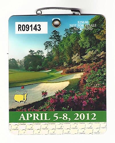 2012 Masters Augusta National Golf Club Badge Ticket Bubba Watson Wins PGA