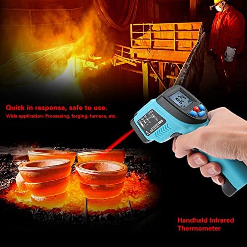GM550 Digital Infrared IR Thermometer Temperature Tester Pyrometer LCD Display +Backlight -50~550 Centigrade Degrees Blue