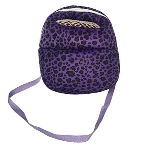 Small Pet Carrier Bag Animal Outgoing Bag with Shoulder Strap Portable Travel Handbag Backpack for Hedgehog Hamster Mouse Rat Sugar Glider Squirrel Chinchilla Rabbit Parrot(Large, Purple)