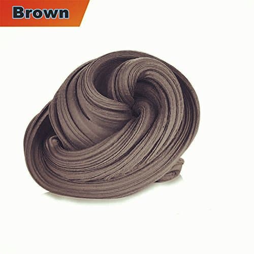 Fluffy Slime, Putty Floam Slime with Storage Container Sensory Play Stress Relief Toy ADHT ASMR No Borax with Nice Fragrance for Kids and Adults (Brown)