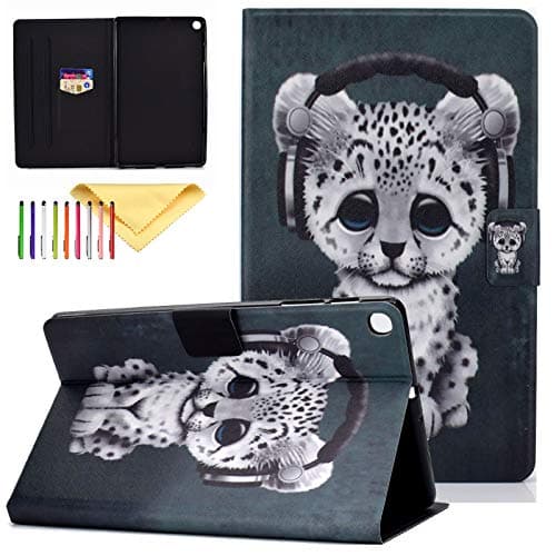 Case for SM-T510 T515, Galaxy Tab A 10.1 2019 Case, Cookk Cute Pattern PU Leather Skinshell Stand Wallet Cases and Covers Kids for Samsung Galaxy Tab A 10.1" 2019, Music Cat