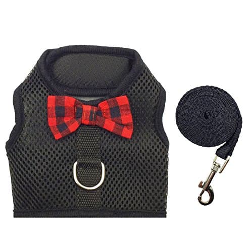 FUNPET Escape Proof Cat Harness with Leash Soft Mesh and Adjustable Black S