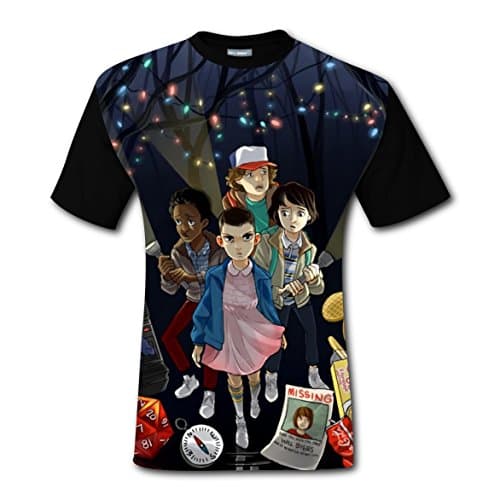 Stranger Things Men's T-Shirt 3D Cool Short Sleeve Tee Shirts For Men M