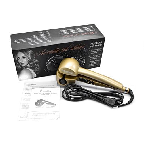 Professional Hair Curler Machine with LCD Display- Gold Automatic Ceramic Styling Hair Curl Iron
