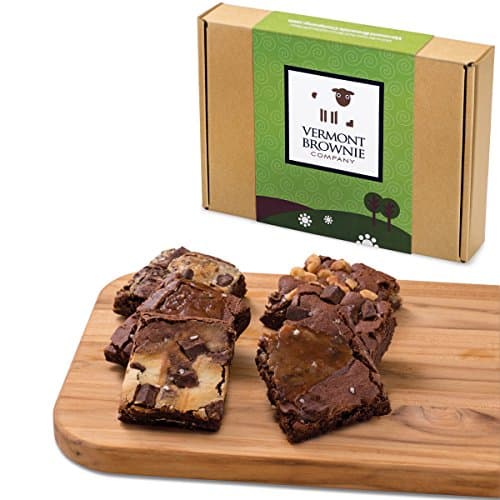 Gourmet Brownie Gift Sampler - 6 Full Size Brownies - Green Gift Box