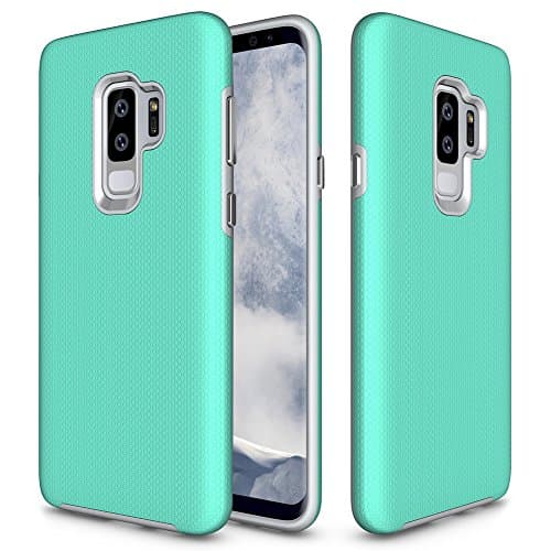 Samsung Galaxy J7 2018 Case, Galaxy J7 Refine Case, Galaxy J7V / J7 V 2018 Case, Galaxy J7 Star Case, GSDCB Phone Case with Kickstand Hard PC and Soft TPU Dual Layer for Women Men Girl Boy (Mint)