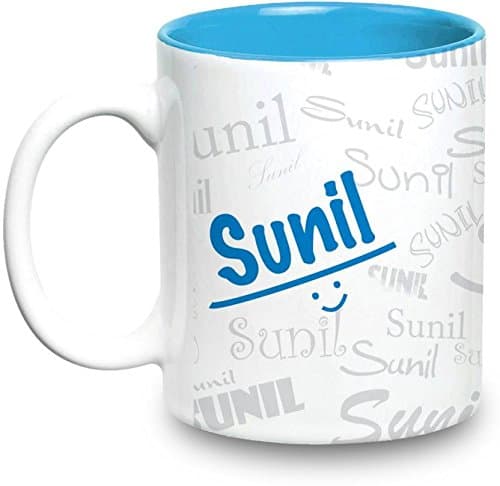 Sunil Name Gift Ceramic Inside Blue Mug Gifts for Birthday