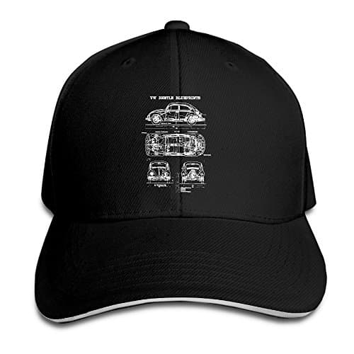 PURE Beetle Blueprint Trucker Sandwich Cap Black