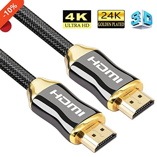 HDMI Cable 5ft - HDMI 2.0(4K@60Hz) Ready - 28AWG Braided Cord - High Speed 18Gbps - Gold Plated Connectors - Ethernet, Audio Return - Video 4K 2160P HD 1080P 3D for Xbox PlayStation PS3 PS4 PC TV