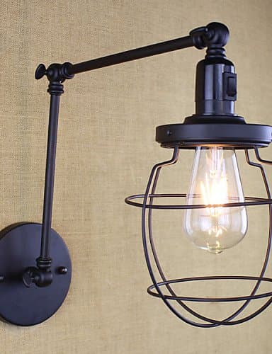 ZQ Creative RH Style Bed Hotel Eestaurant Project Iron Arm Double Retro Vintage Black Belt Wall Lamp Switch , 110-120v