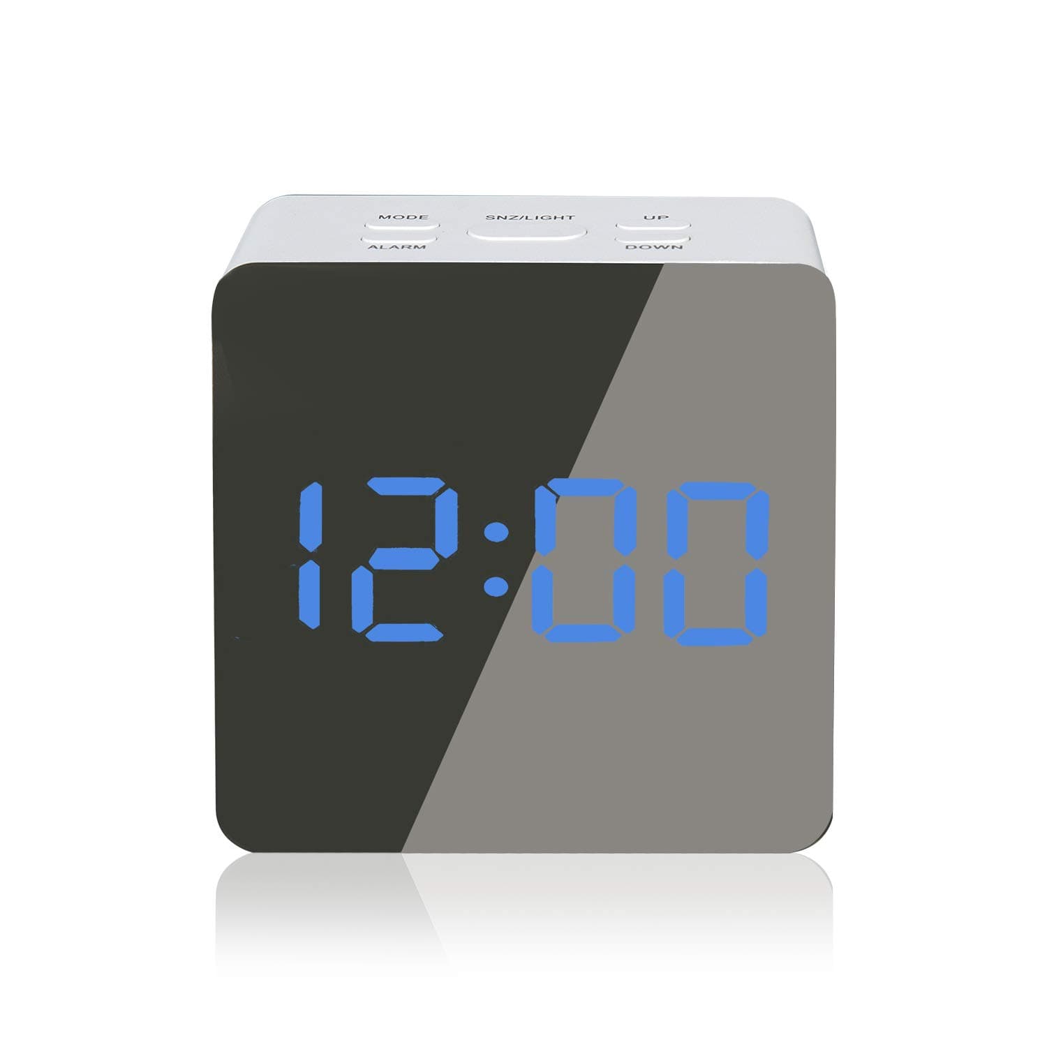 K Kwokker Digital Clock Cube Mirror Alarm Clock LED Display Best Clock with Snooze, Temperature, Dimmer, Night Mode Function for Home Office Daily Life, Travel and Heavy Sleep, Kids, Youths, Elders