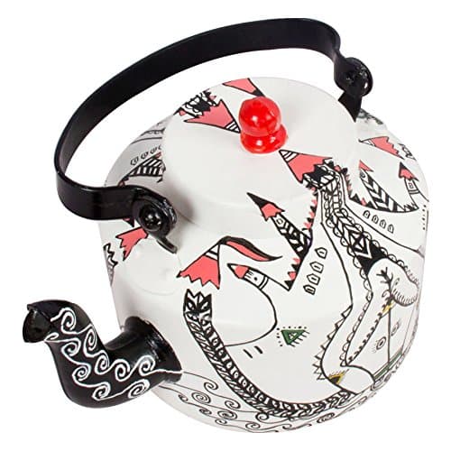 Indian Hand Painted Aluminium Multi Color Rock n Roll Hand Painted Tea Kettle Pot