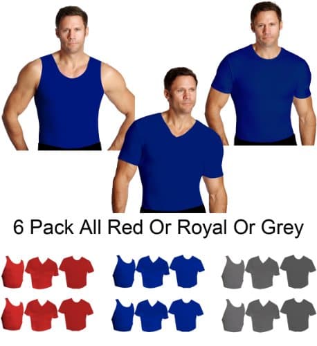 IS PRO 6pc Variety pack, 2 ea. Muscle tank, Crew-neck and V-neck shirts - Royal-2XL