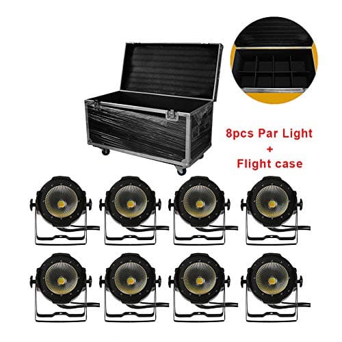 IMRELAX High Power 2PCS 100W COB LED Par Can Light Double Color Warm White Stage Party Light With Flight Case Package