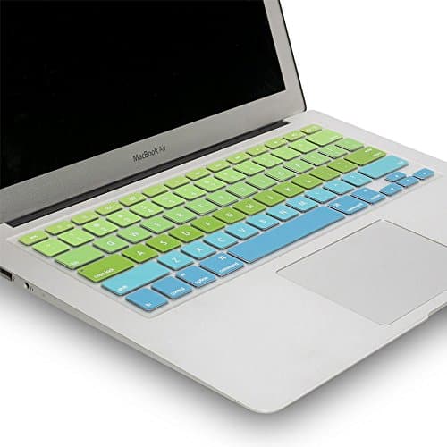 Keyboard Cover Skin for MacBook Pro 13" 15" 17" with or without Retina Display - Keyboard Covers for iMac Apple Wireless Bluetooth Kyeboard and MacBook Air 13" (Ombre Green)