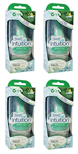 Wilkinson by Schick Intuition Sensitive Care Razor with 1 Refill Cartridge and Shower Hanger (4 Pack) + FREE Makeup Blender