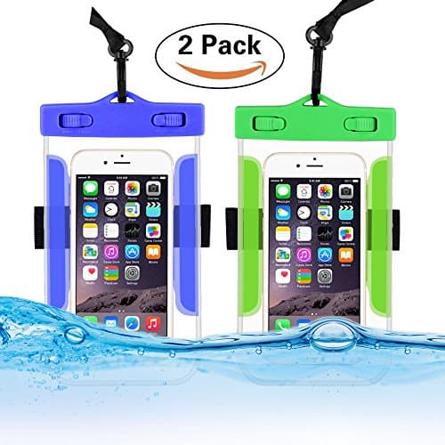 Universal Waterproof Case, New Type PVC Waterproof Pouch, Clear Floating Dry Bag for iPhone 7/7 Plus, Galaxy galaxy s8/s7/s6 edge Note 5 4-(2 Pack)